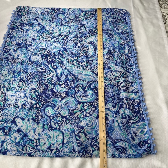 Lilly Pulitzer Resort Infinity Loop Scarf blue purple print - Picture 6 of 8